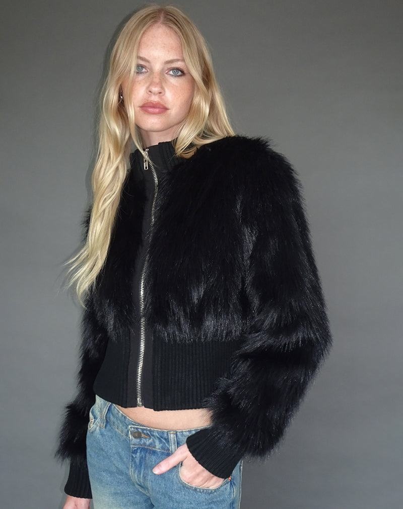 Bundy Motel Rocks Homari Shaggy Faux Fur Damske Čierne | KPO798VT