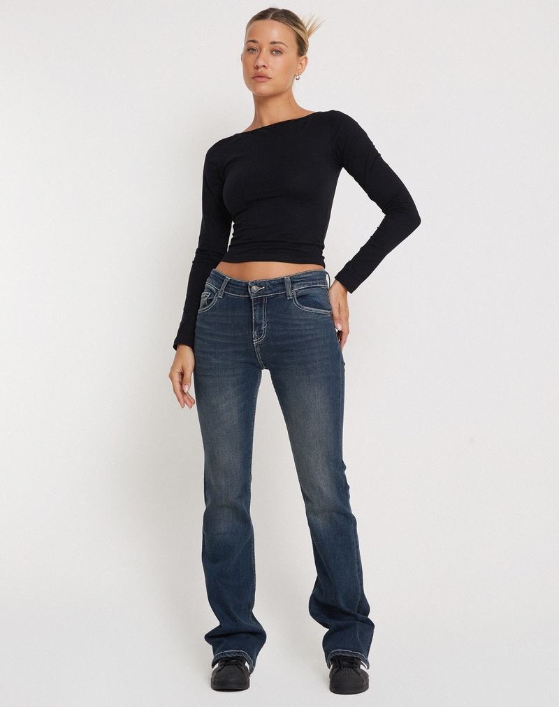 Cropped Tops Motel Rocks Amabon Long Sleeve Damske Čierne | LJI8510ZM