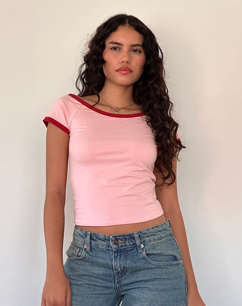 Cropped Tops Motel Rocks Bitha Damske Ruzove Červené | QKP6634YX