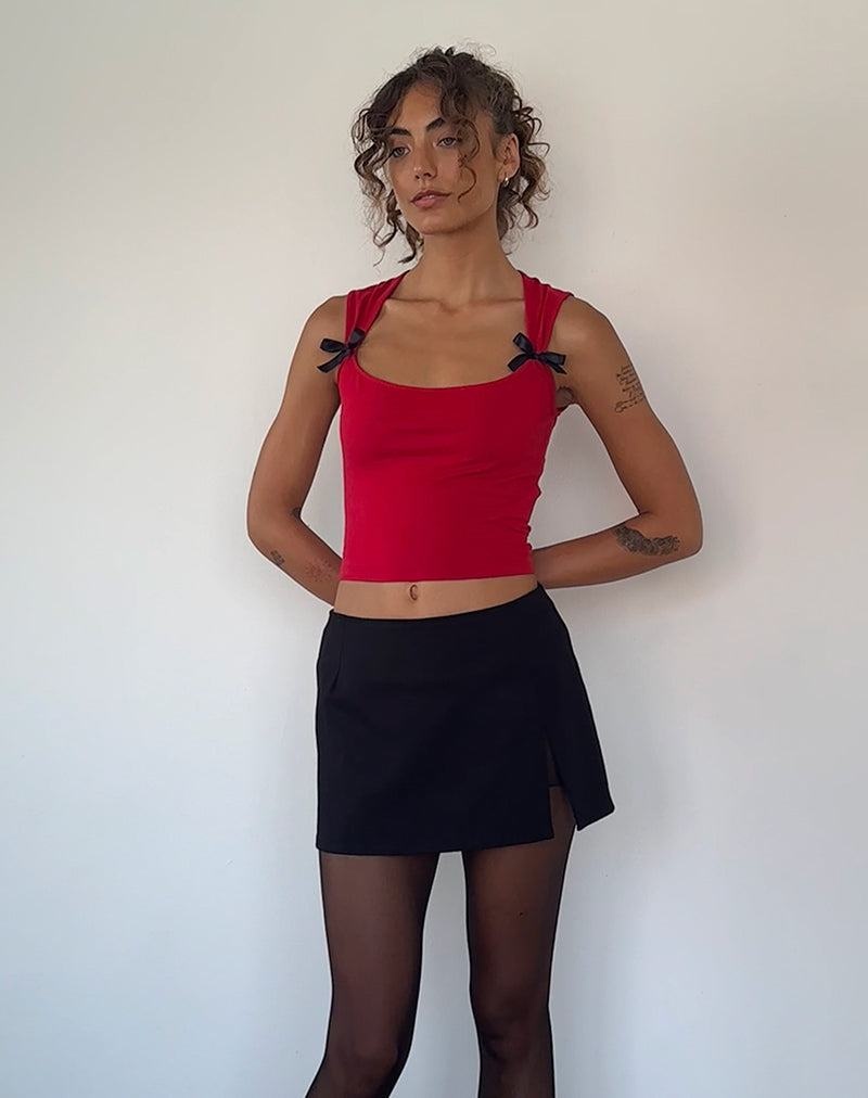 Cropped Tops Motel Rocks Jiniso Damske Červené Čierne | KFV4717ZK