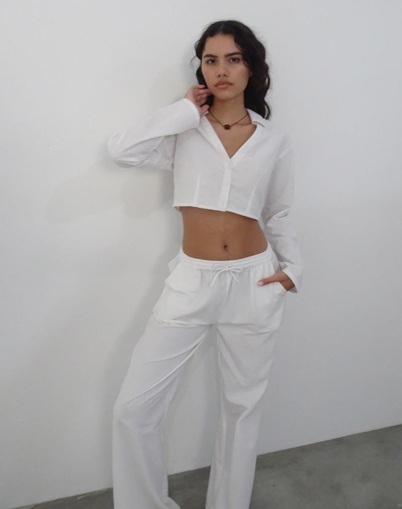 Cropped Tops Motel Rocks Lyse Super Cropped Shirt Damske Biele | AAQ7526ZP