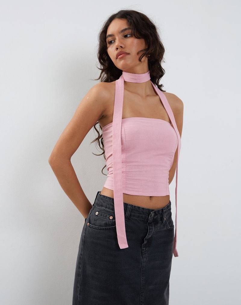 Cropped Tops Motel Rocks Shaloe And Scarf Set Damske Ruzove | DXT1656VR