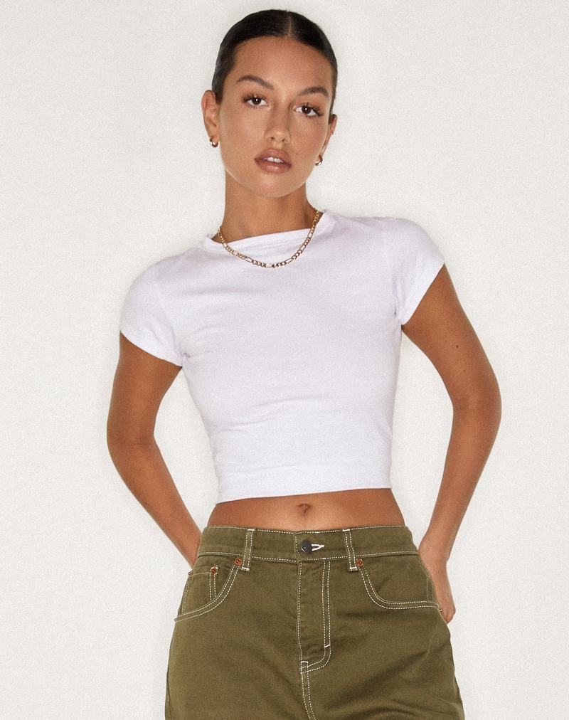 Cropped Tops Motel Rocks Surtie Damske Biele | ZWE935IV