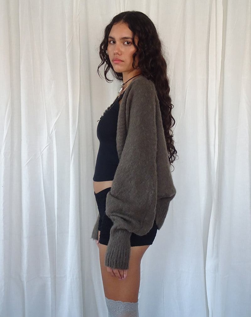 Kardigan Motel Rocks Pasha Brushed Knit Shrug Damske Hnede | RQL2358QR