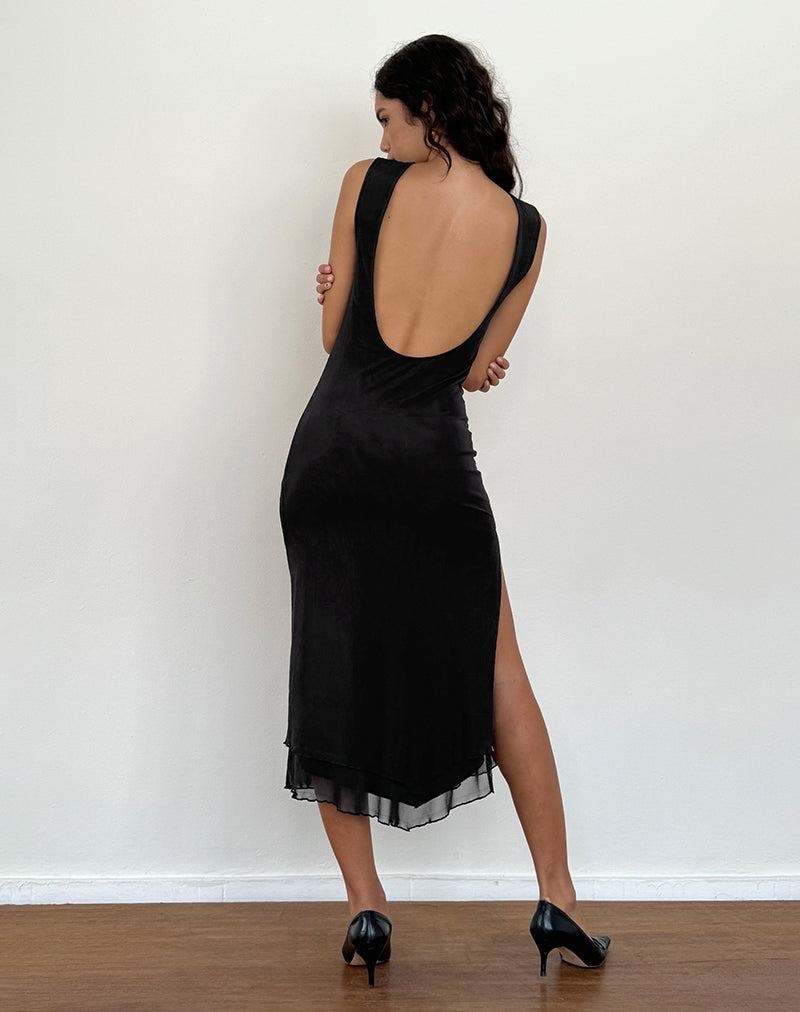 Midi Šaty Motel Rocks Lyra Backless Damske Čierne | XMD5522QI